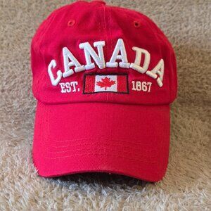 Canada Maple Leaf Strapback Cap – Red, Adult